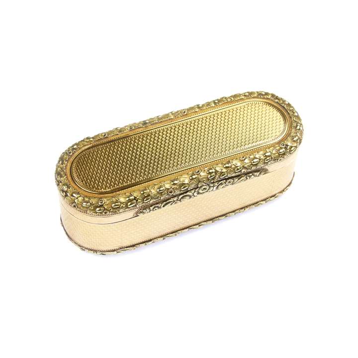 George III two-colour 18ct gold oblong box